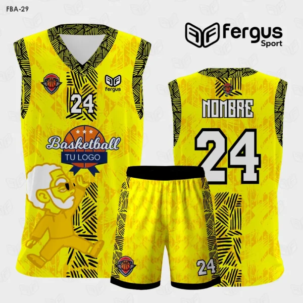 Camiseta de Basketball amarillo con Negro