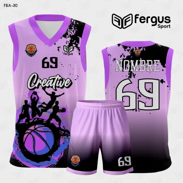 Camiseta de Basketball ROSADO Y LILA