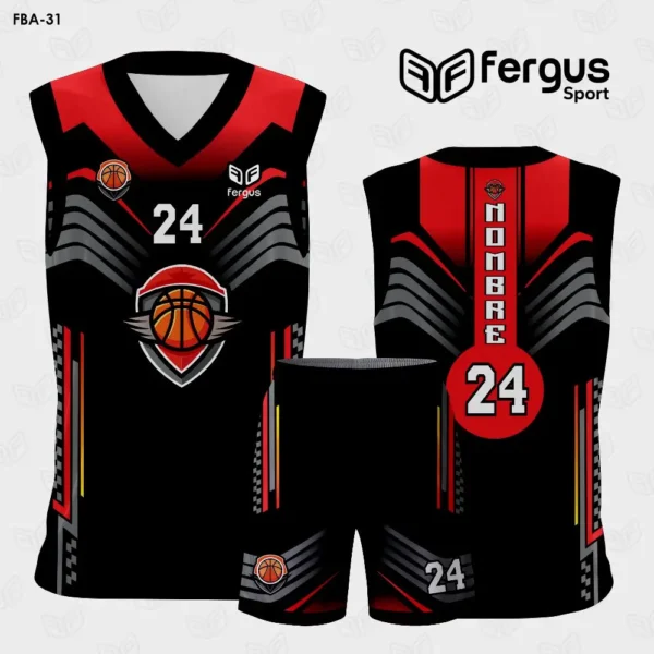 Camiseta de Basketball Negro y rojo