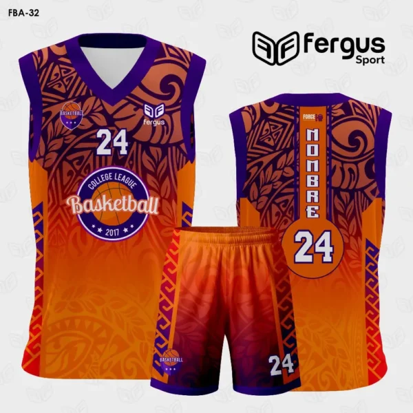 Camiseta de Basketball MORADO Y NARANJA