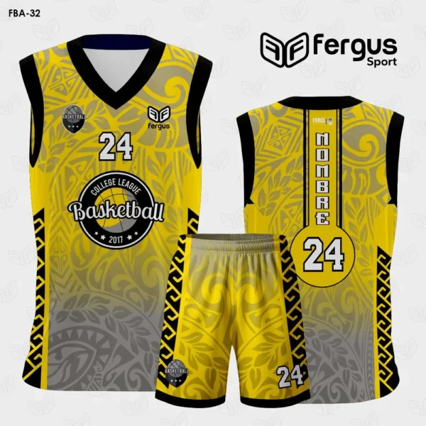 Camiseta de Basketball DORADO Y NEGRO