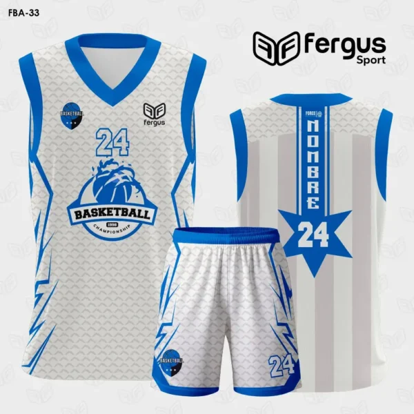 Camiseta de Basketball blanco con azul