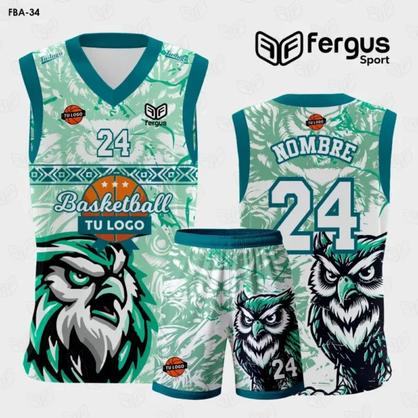 Camisetas de Basquet VERDE CON BLANCO