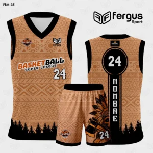 Camisetas de Basquet Cafe con Negro