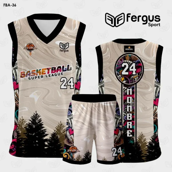 Camisetas de Basquet CAFE CON NEGRO