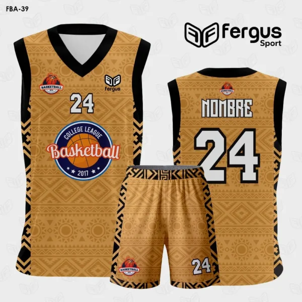 Camisetas de Basquet Negro con naranja