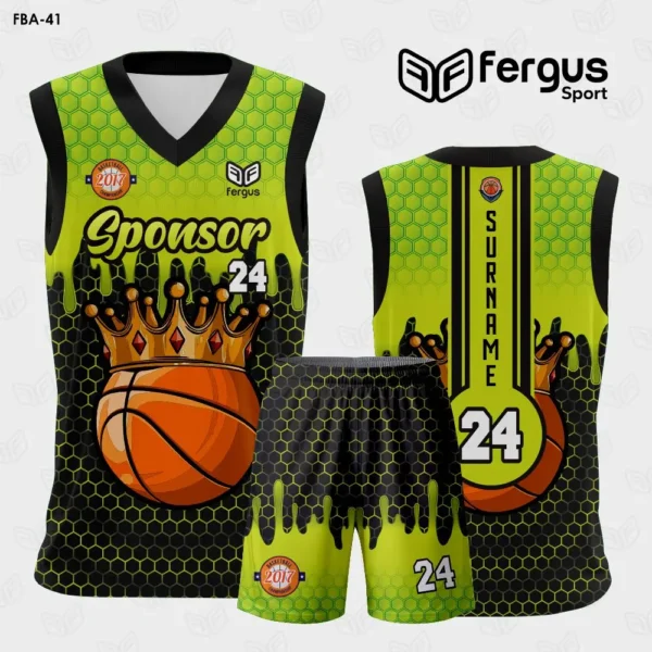 Camisetas de Basquet Panal verde Negro