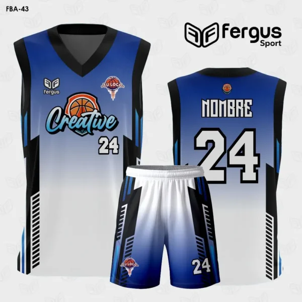 Camisetas de Basquet azul Blanco