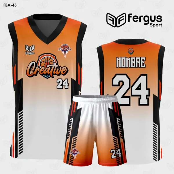 Camisetas de Basquet naranja y negro
