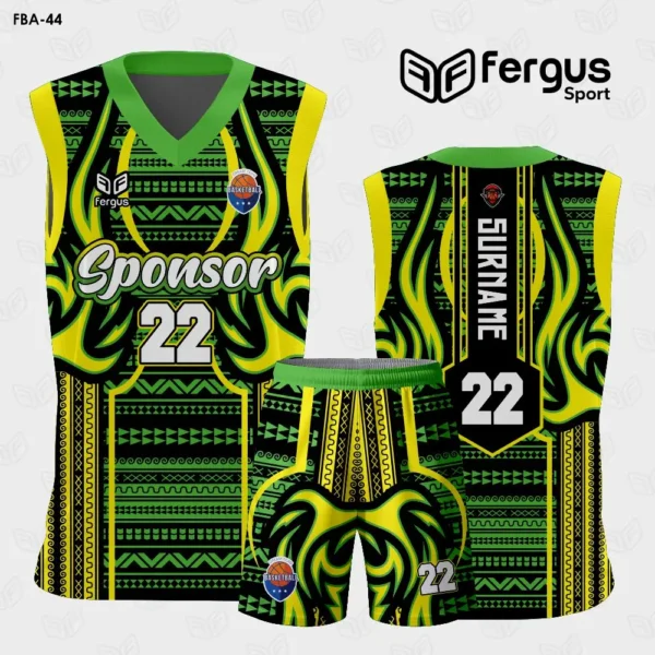 Camisetas de Basquet verde y amarillo