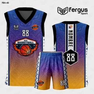 Camisetas de Basquet Azul Naranja