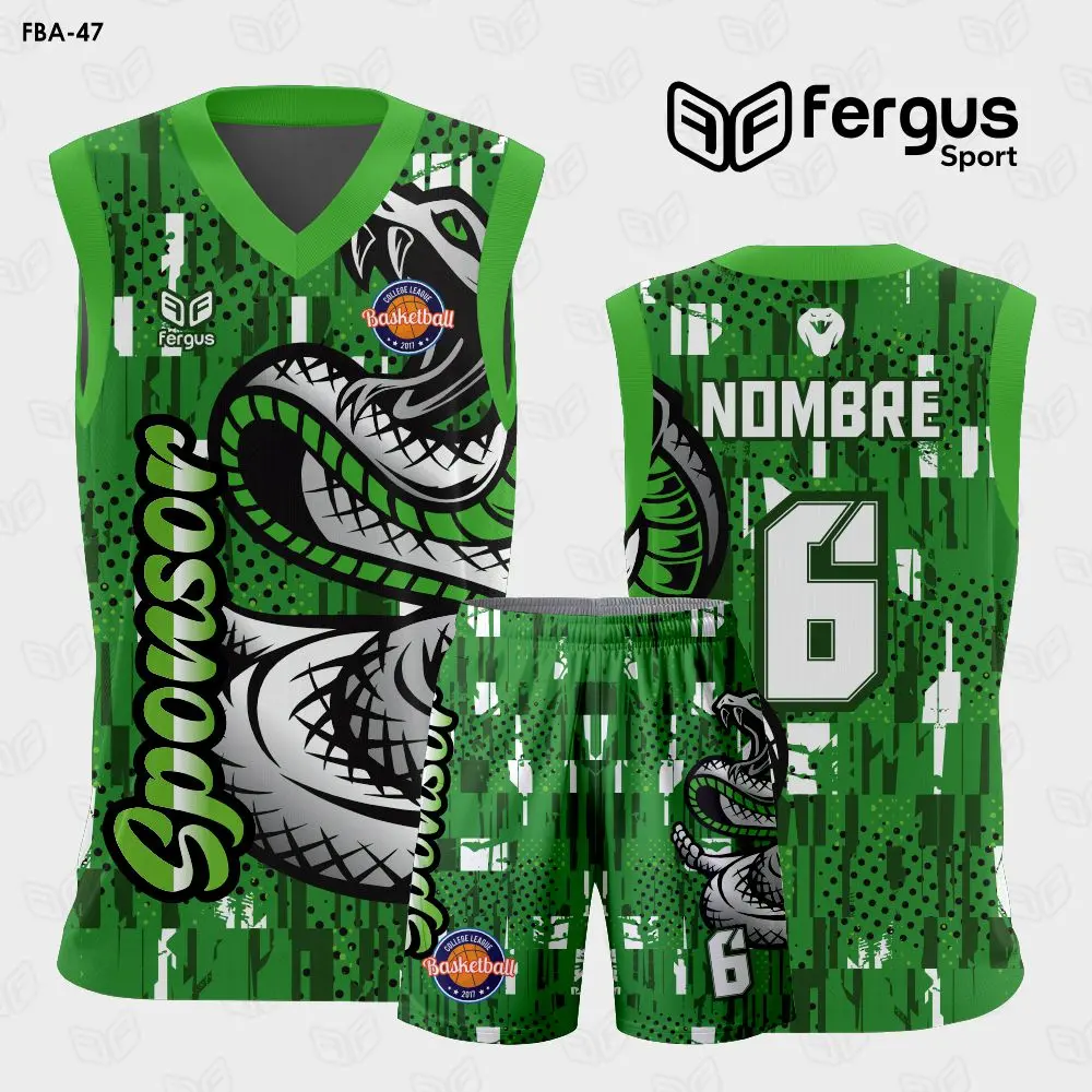 Camisetas de Basquet Verde Serpiente