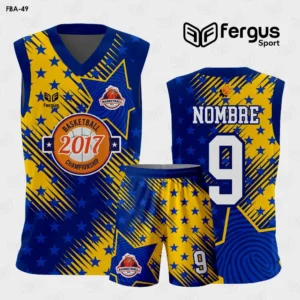 Camisetas de Basquet Azul Naranja Estrellas