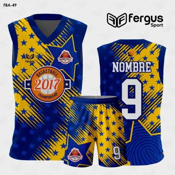 Camisetas de Basquet Azul Naranja Estrellas