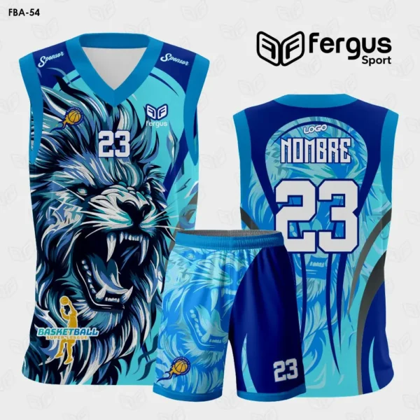 Camisetas de Basquetbol azul y celeste León