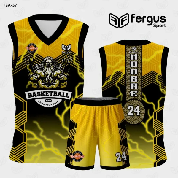 Camiseta de Basquetbol negro Dorado Zeus