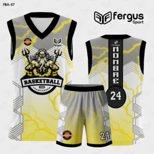 Camiseta de Basquetbol Plomo Dorado Zeus