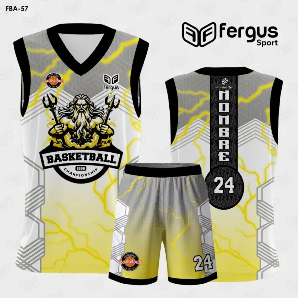 Camiseta de Basquetbol Plomo Dorado Zeus