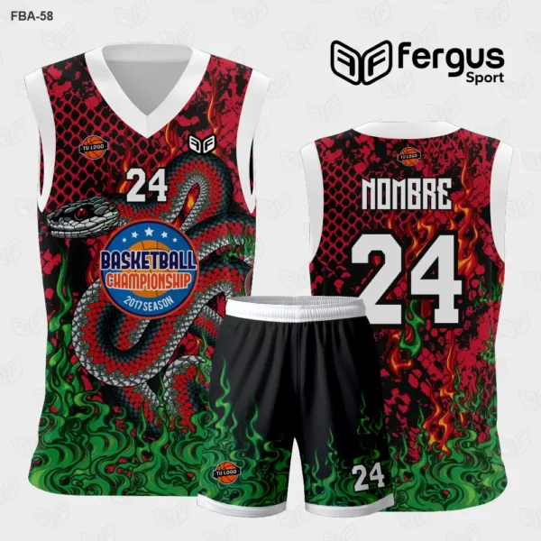 Camiseta de Basquetbol rojo y verde