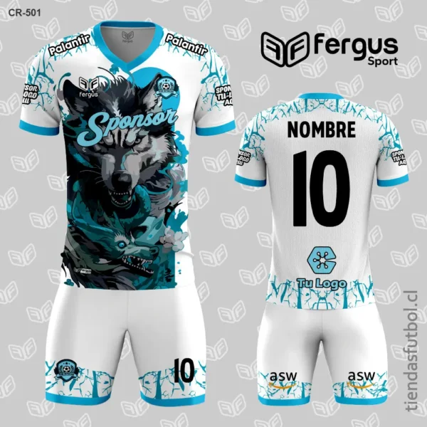 Camisetas de Futbol Lobo blanco celeste