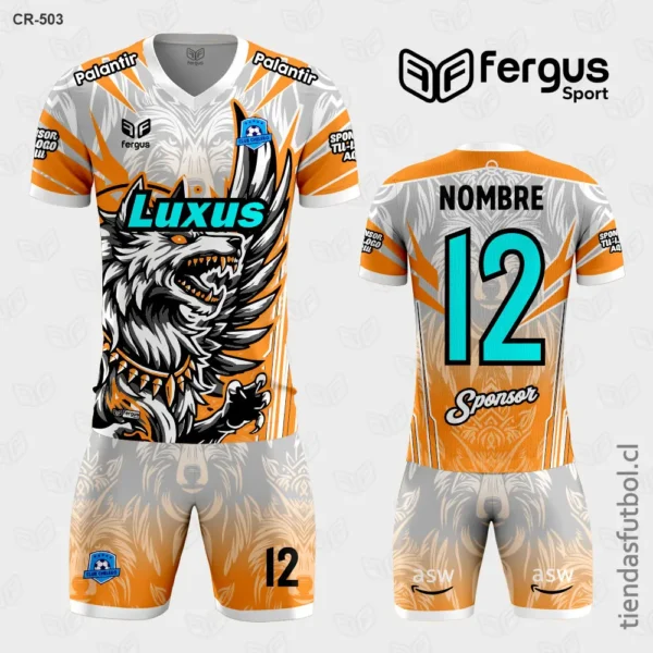 Camisetas de Futbol Lobo naranja y Negro