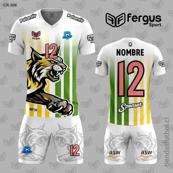 Camisetas de Futbol Lince blanco verde amarillo