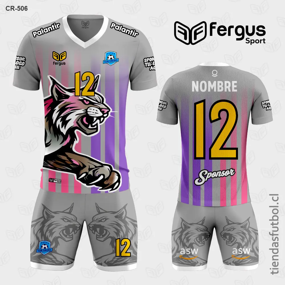 Camisetas de Futbol Lince Gris Morado