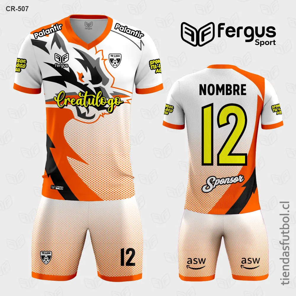 Camisetas de Futbol Tigre Naranja Blanco