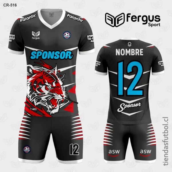 Camisetas de Futbol Tigre negro celeste