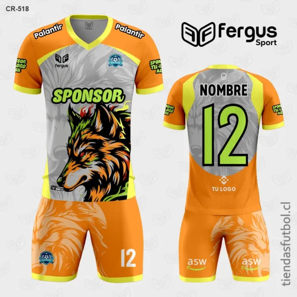 Camisetas de Futbol Lobo Naranja Amarillo