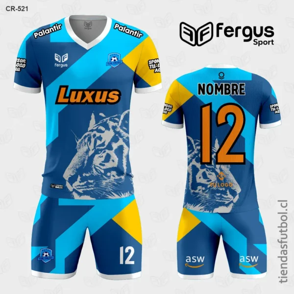 Camisetas de Futbol Tigre azul celeste y amarillo