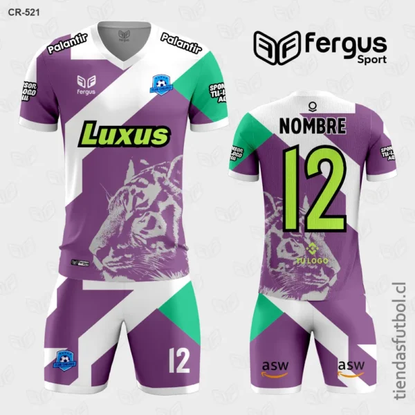 Camisetas de Futbol Tigre morado blanco y verde