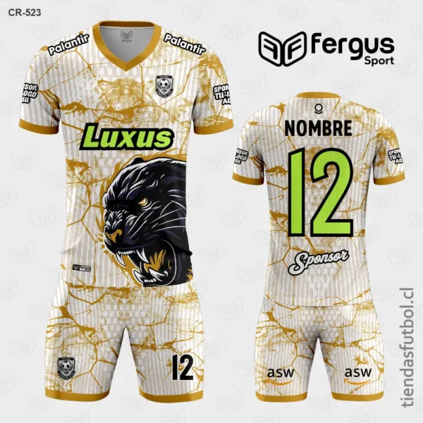 Camisetas de Futbol Pantera blanco dorado