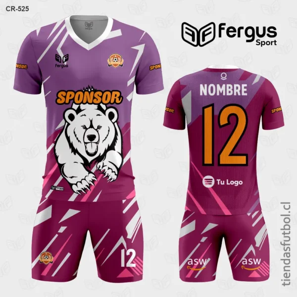 Camisetas de Futbol Oso morado con fucsia