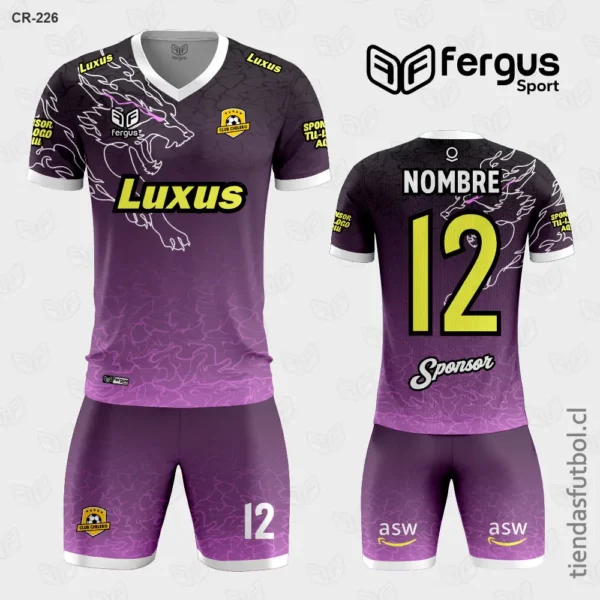 Camisetas de Futbol Lobo Negro morado amarillo