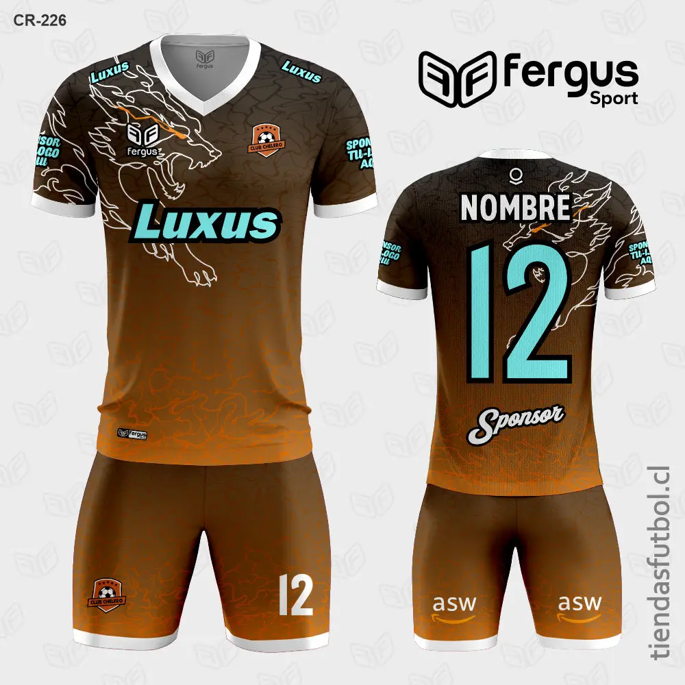 Camisetas de Futbol Lobo Negro Naranja