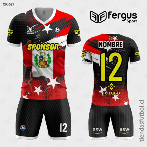 Camisetas de Futbol peru rojo blanco y negro