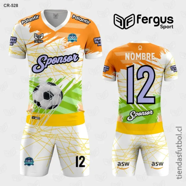 Camisetas de Futbol Pelota naranja verde amarillo blanco