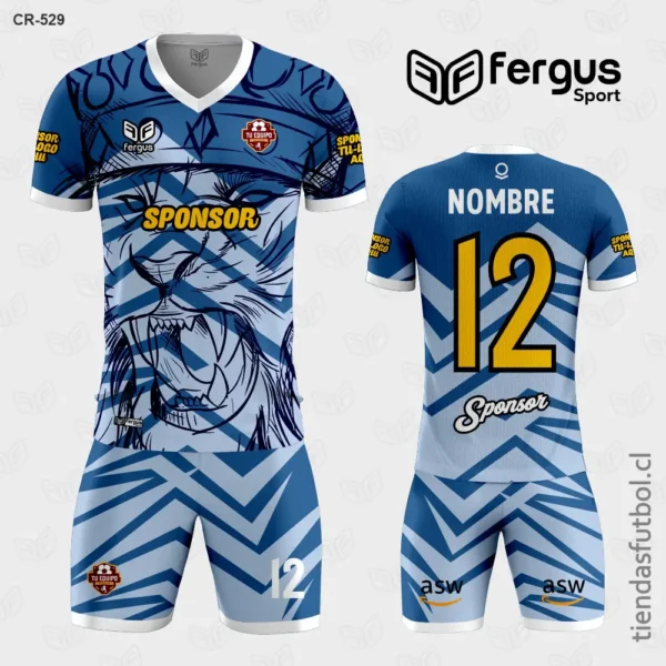 Camisetas de Futbol Rey Leon azul y celeste