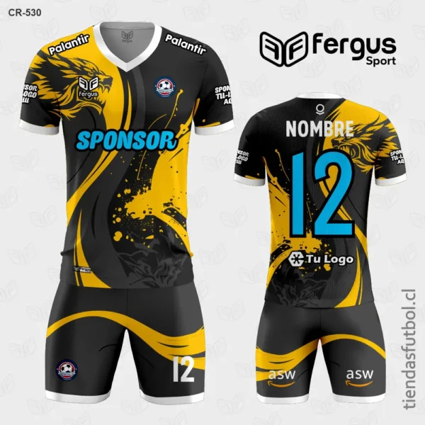 Camisetas de Futbol negro amarillo