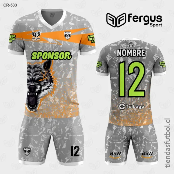 Camisetas de Futbol Lobo Gris Naranja