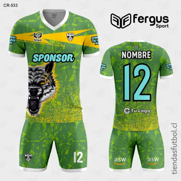 Camisetas de Futbol Lobo verde amarillo