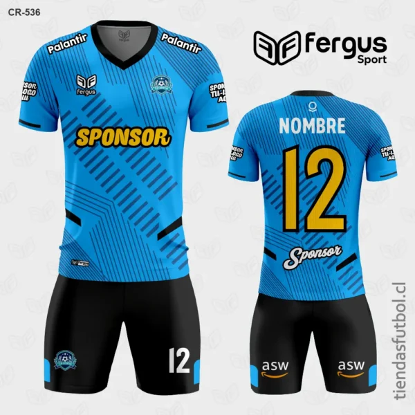 Camisetas de Futbol Celeste Negro