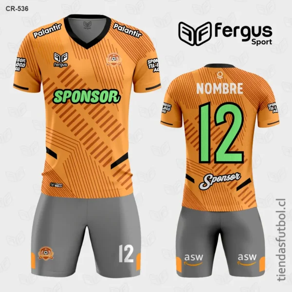 Camisetas de Futbol naranja y gris