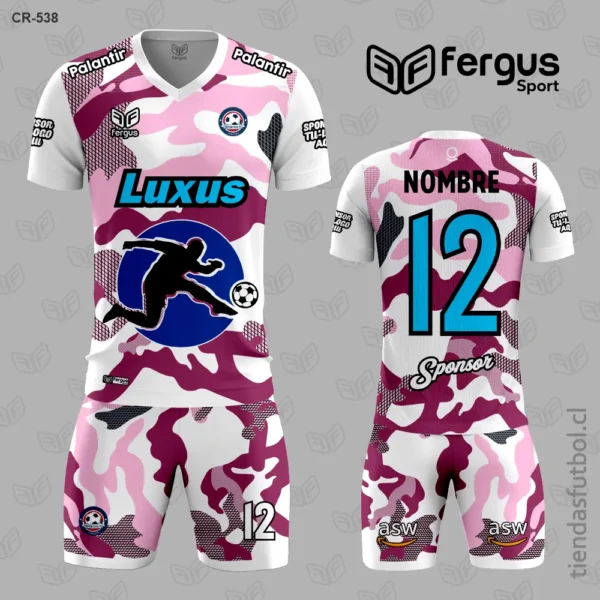 Camisetas de Futbol rosado blanco azul