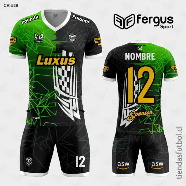 Camisetas de Futbol verde negro blanco