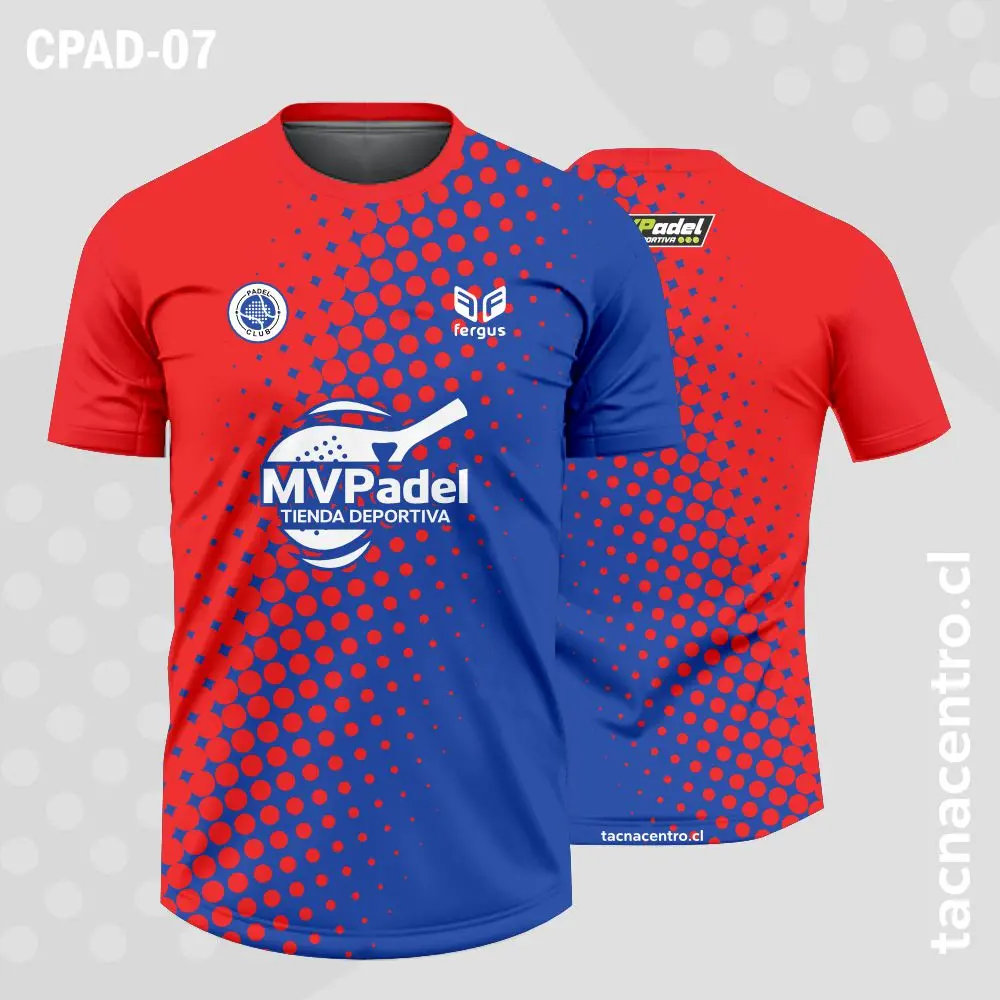 Camisetas de Padel Rojo y azul