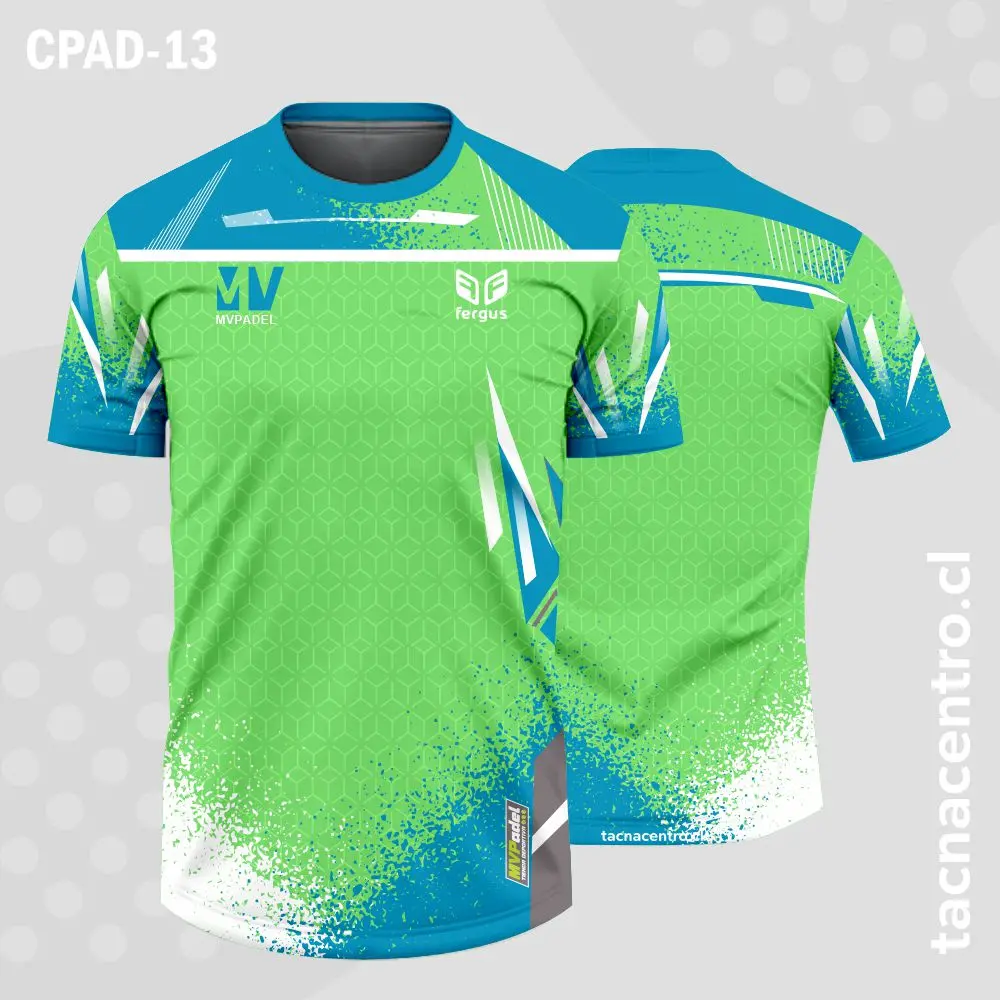 Camisetas de Padel Verde y Celeste