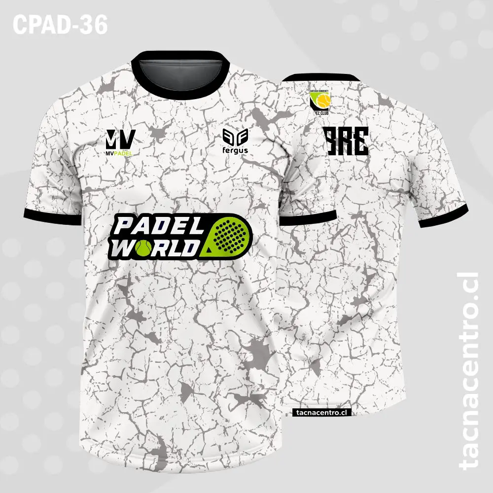 Camisetas de Padel Blanco con plomo