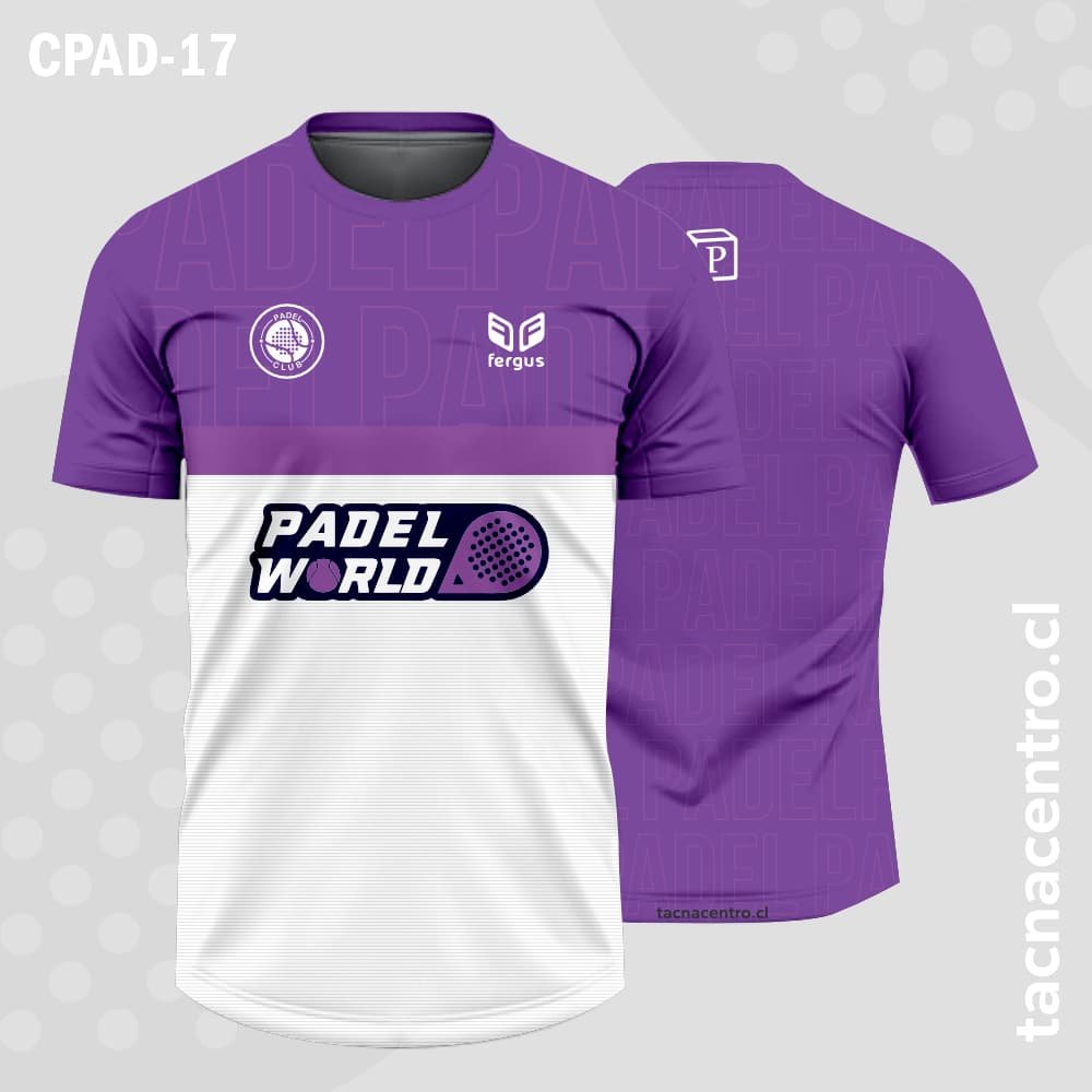 Camisetas de Padel Lila con blanco